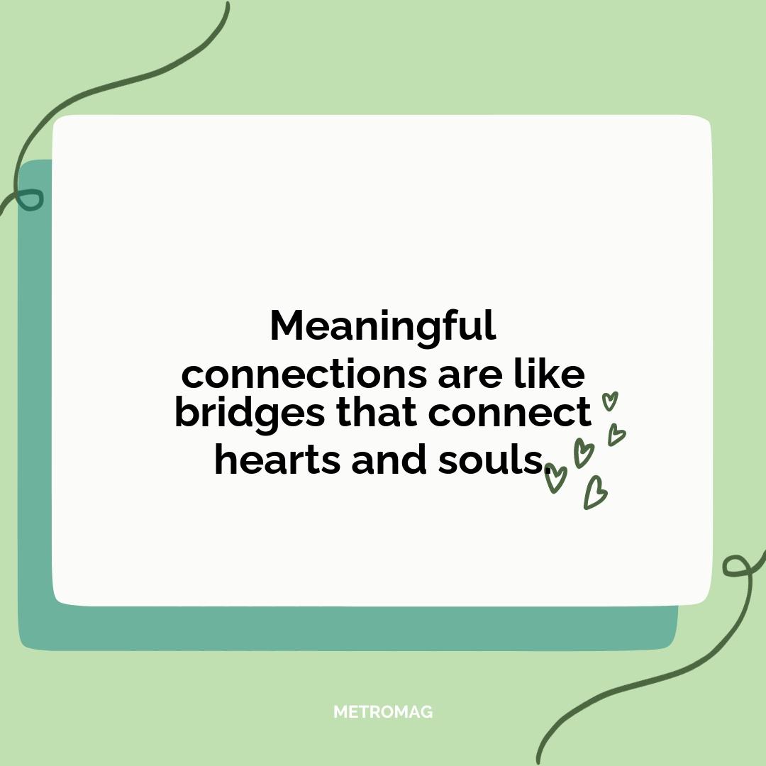 Meaningful connections are like bridges that connect hearts and souls.