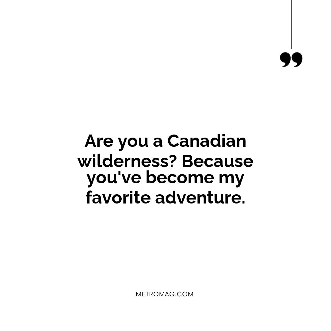 Are you a Canadian wilderness? Because you've become my favorite adventure.