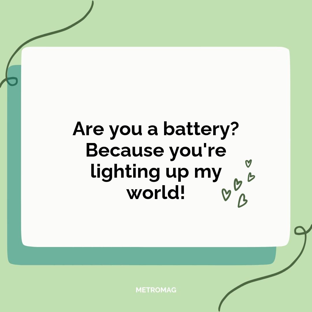 Are you a battery? Because you're lighting up my world!