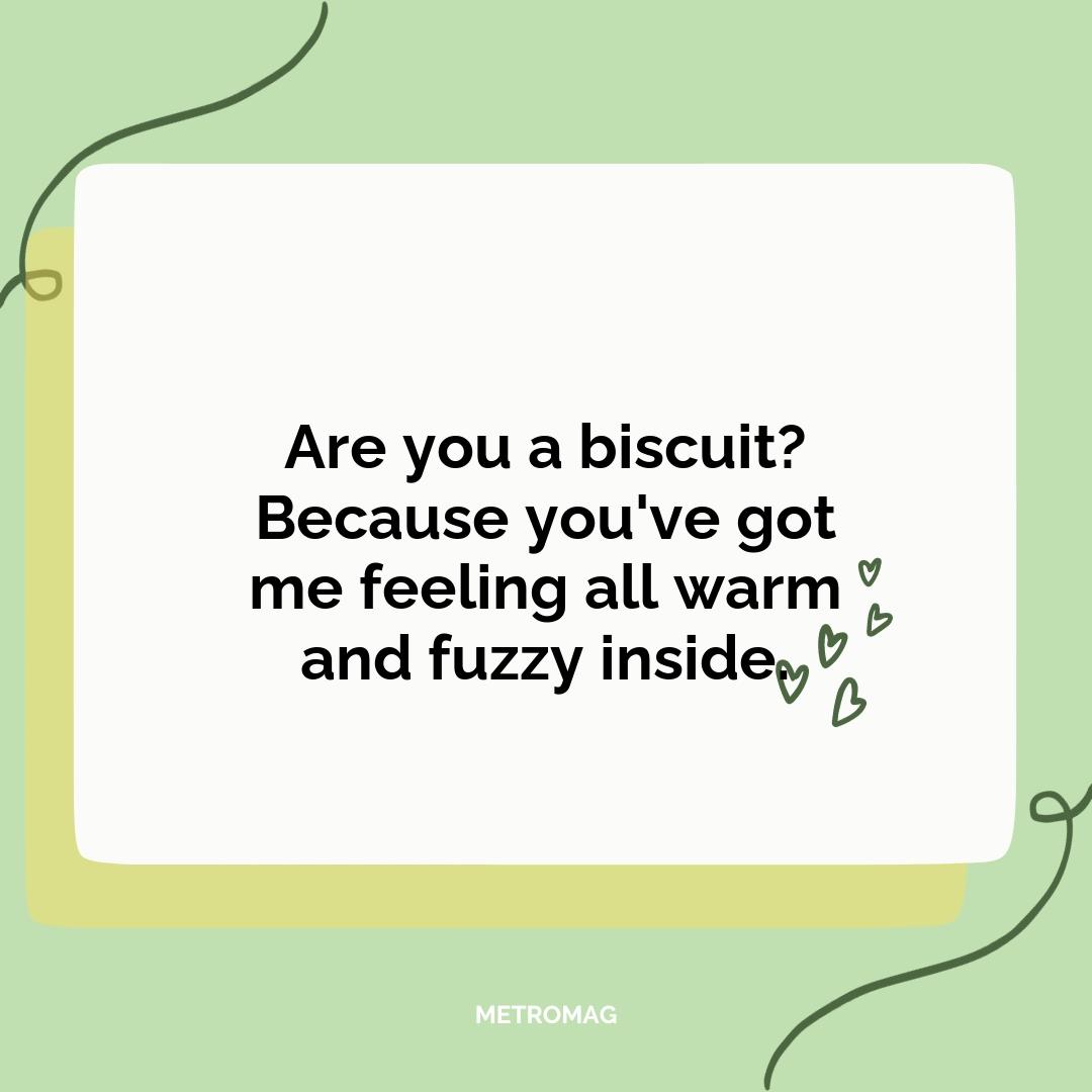 Are you a biscuit? Because you've got me feeling all warm and fuzzy inside.