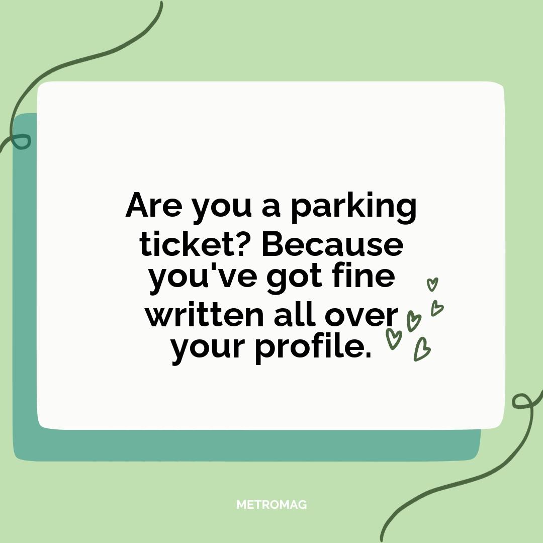 Are you a parking ticket? Because you've got fine written all over your profile.