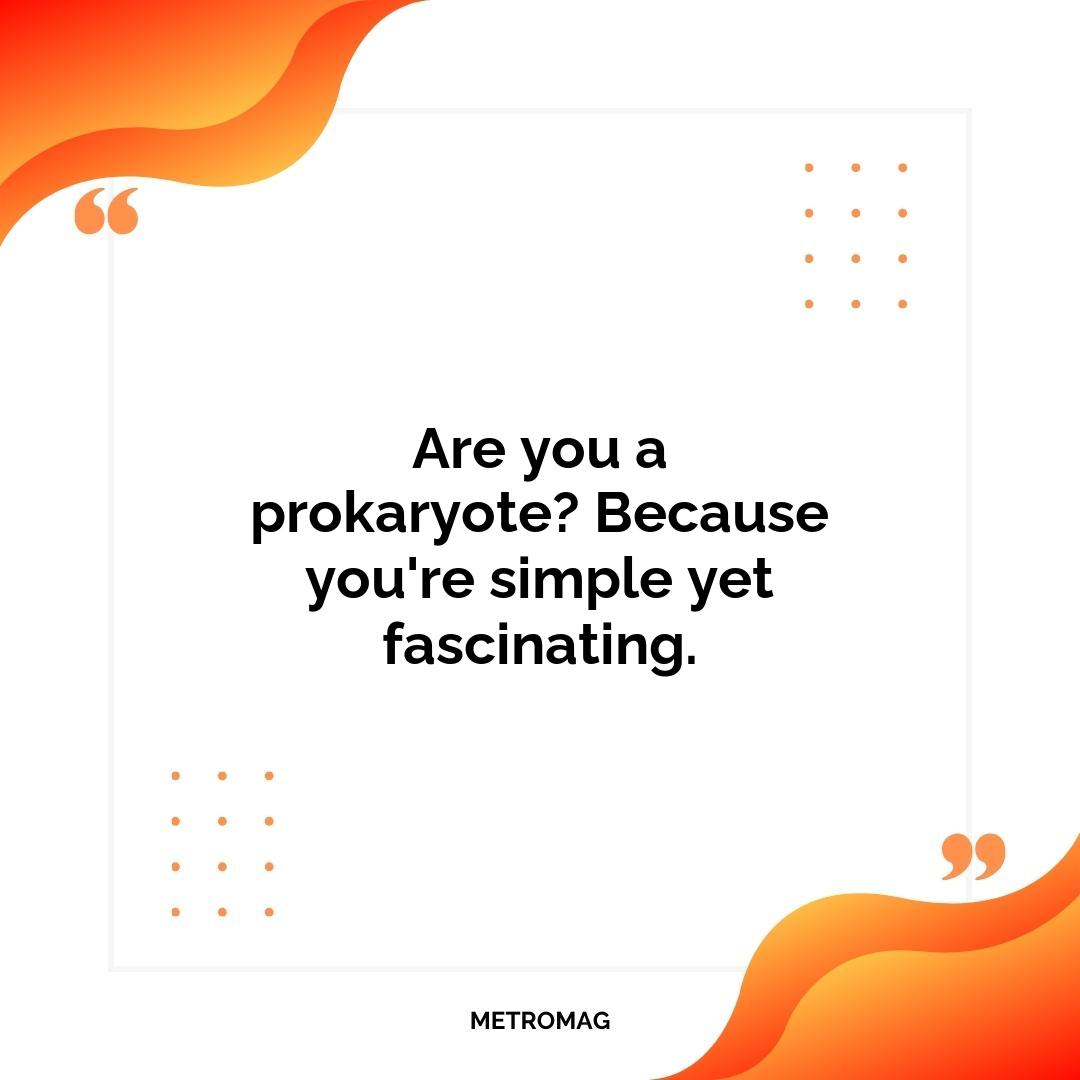 Are you a prokaryote? Because you're simple yet fascinating.