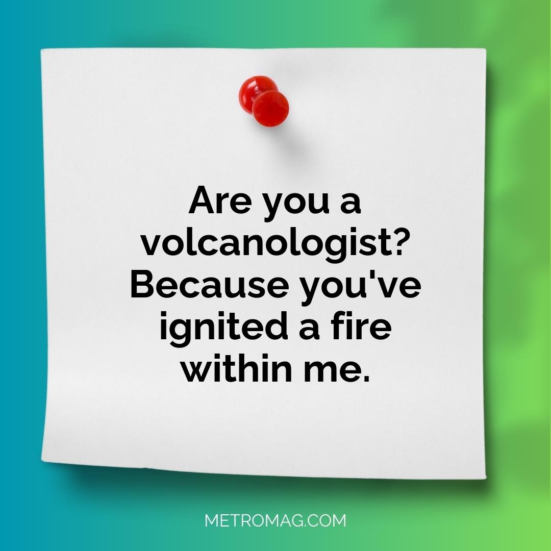 Are you a volcanologist? Because you've ignited a fire within me.