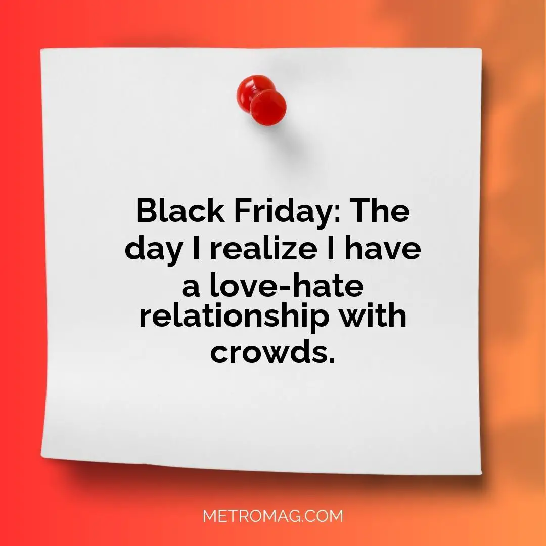 Black Friday: The day I realize I have a love-hate relationship with crowds.