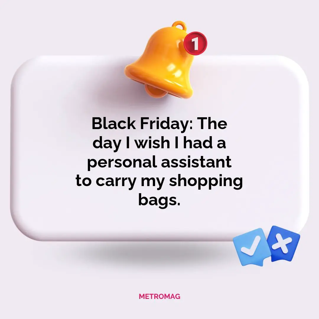 Black Friday: The day I wish I had a personal assistant to carry my shopping bags.