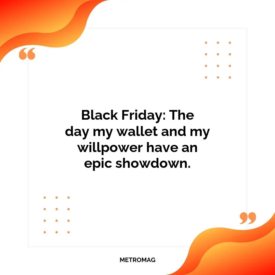 Black Friday: The day my wallet and my willpower have an epic showdown.