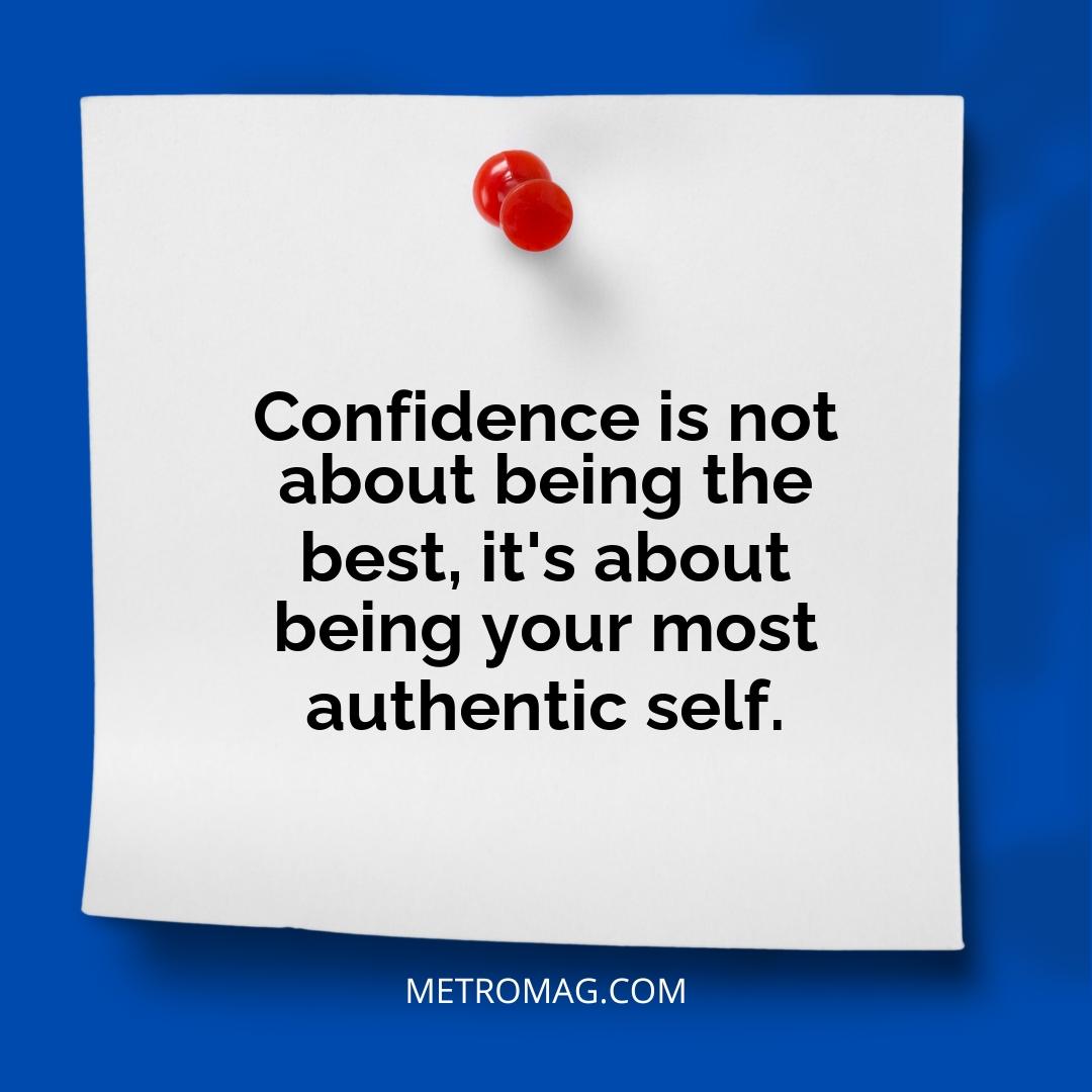 Confidence is not about being the best, it's about being your most authentic self.