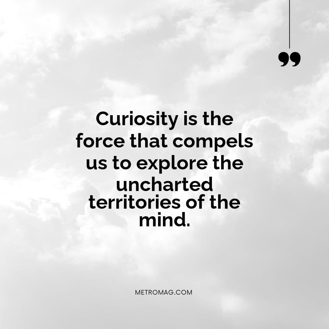 Curiosity is the force that compels us to explore the uncharted territories of the mind.