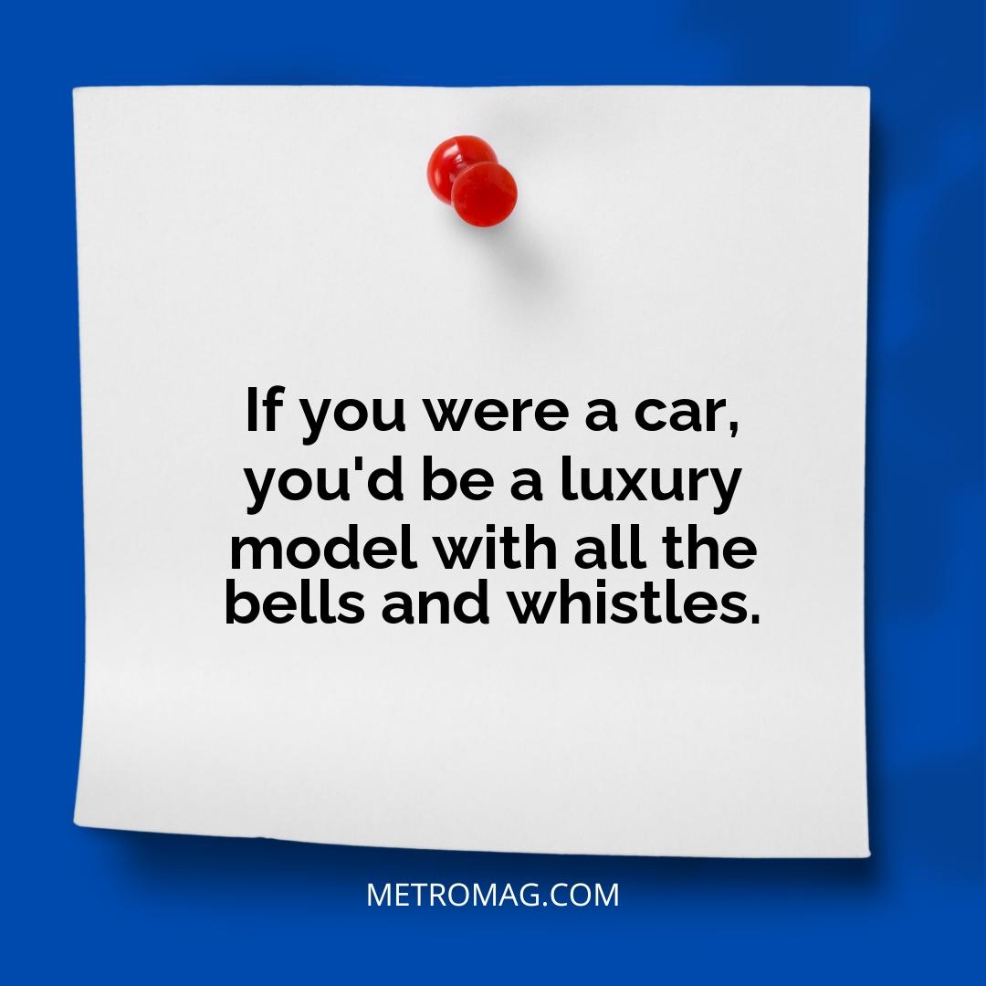 If you were a car, you'd be a luxury model with all the bells and whistles.