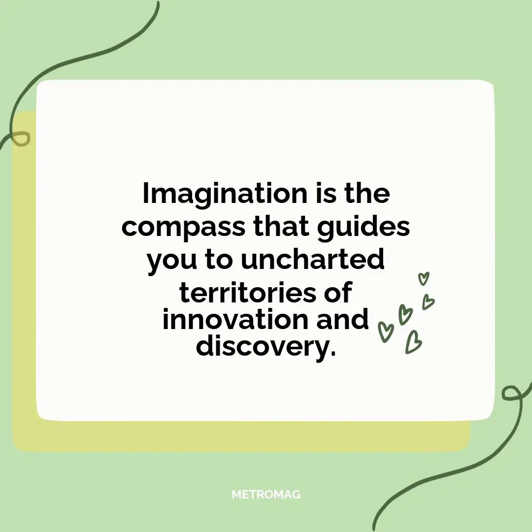 Imagination is the compass that guides you to uncharted territories of innovation and discovery.