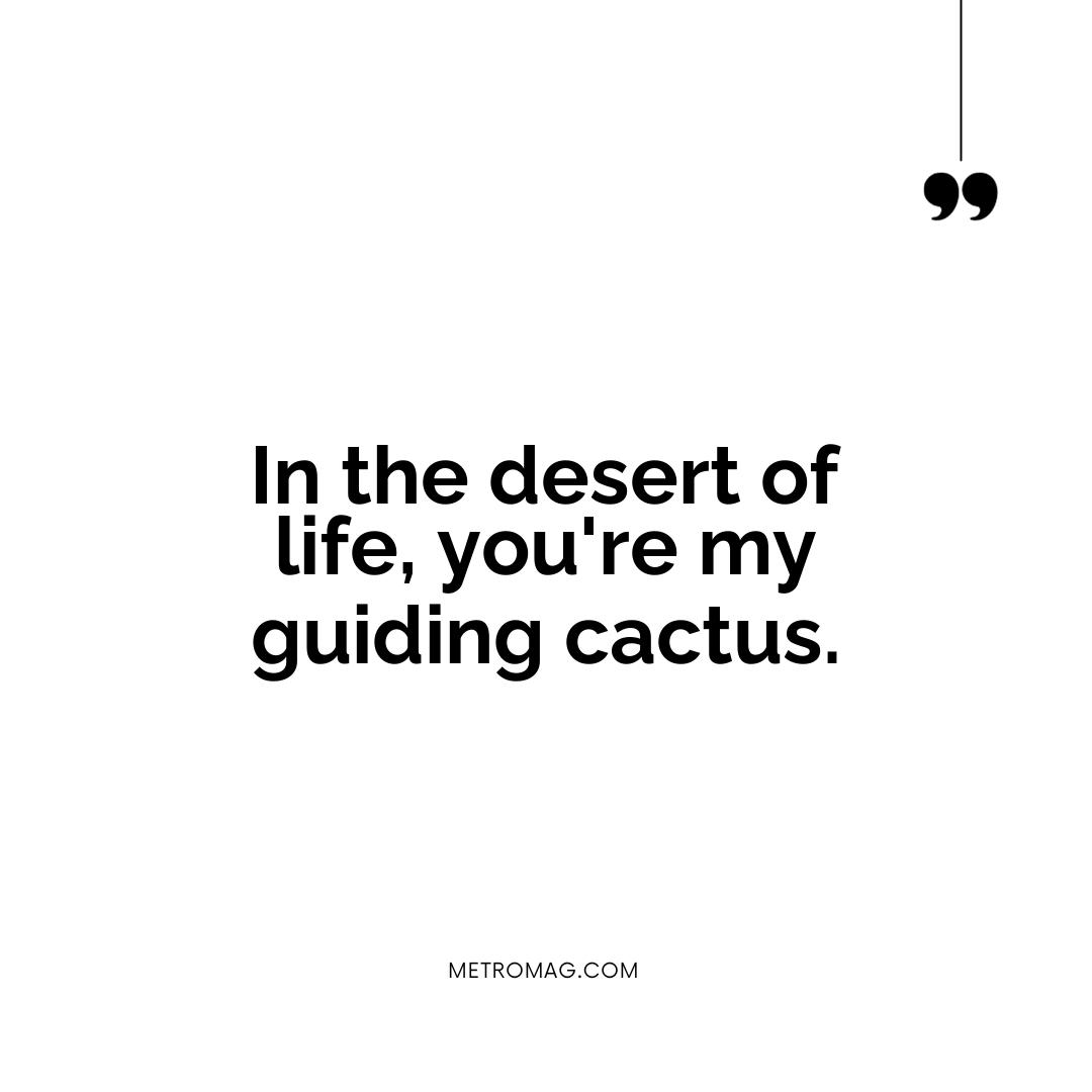 In the desert of life, you're my guiding cactus.
