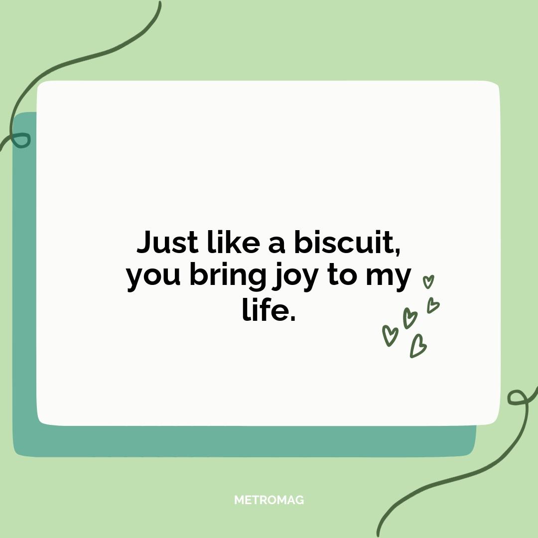 Just like a biscuit, you bring joy to my life.