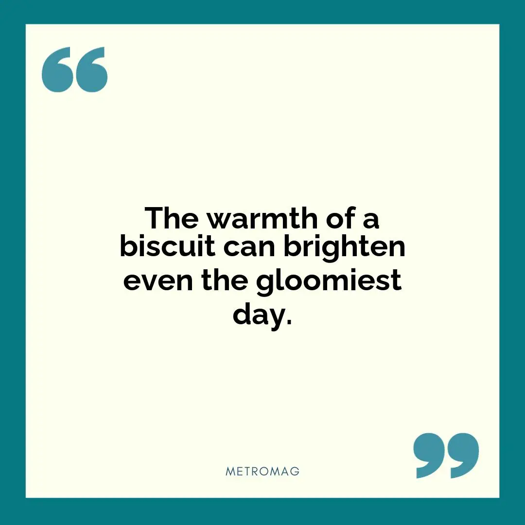 The warmth of a biscuit can brighten even the gloomiest day.