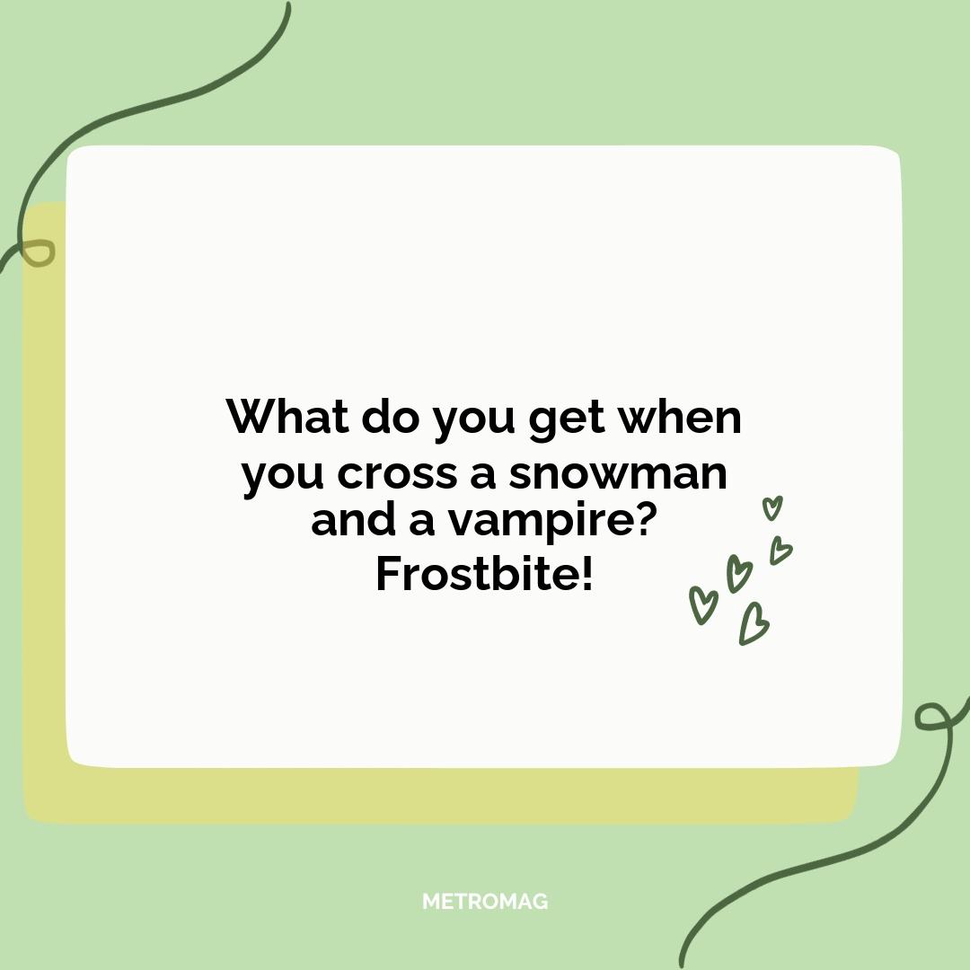 What do you get when you cross a snowman and a vampire? Frostbite!