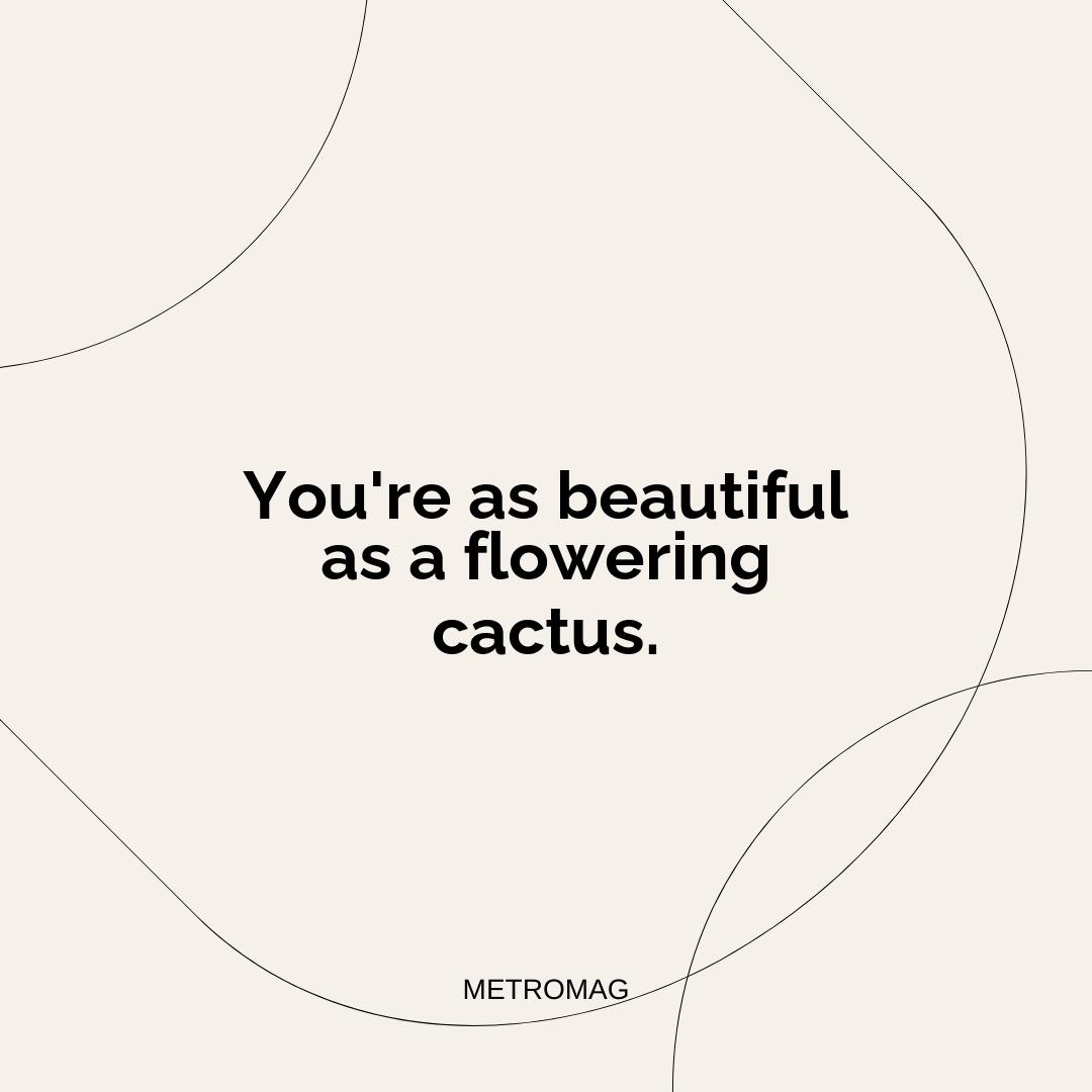 You're as beautiful as a flowering cactus.