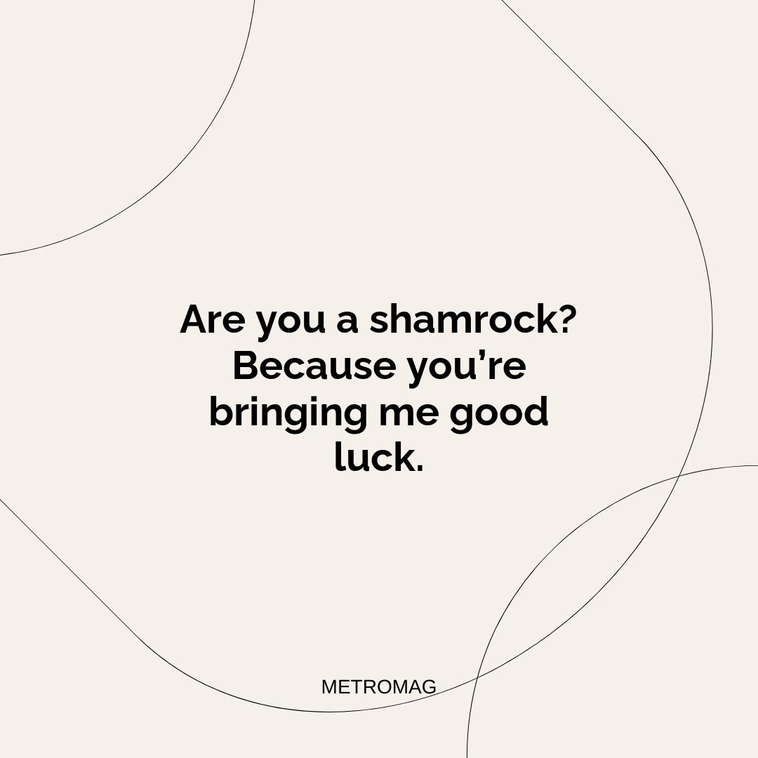 Are you a shamrock? Because you’re bringing me good luck.
