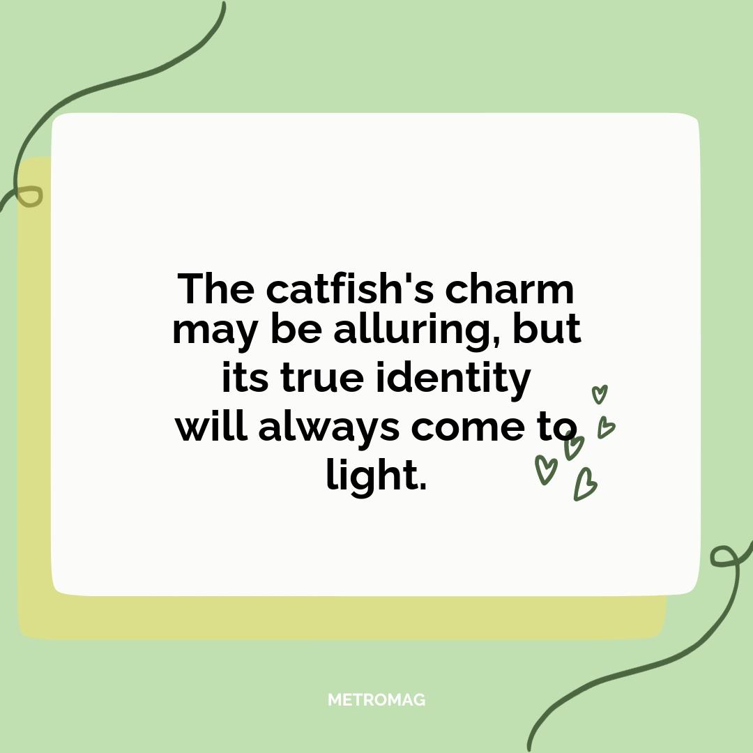 The catfish's charm may be alluring, but its true identity will always come to light.