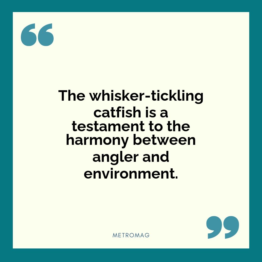 The whisker-tickling catfish is a testament to the harmony between angler and environment.